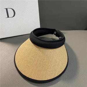 春夏防晒夏季帽防紫外线大檐遮脸草编太阳帽硬顶骑车空顶遮阳帽