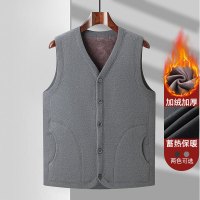 秋冬季中老年男加绒加厚保暖马甲外套老人坎肩爸爸装保暖爷爷背心