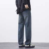 JEEP SPIRIT秋冬宽松直筒牛仔裤男生复古高街基础简约百搭牛仔裤男裤子