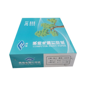 枫皓241-3C 1/3 电脑打印纸(不撕边针式压感打印纸)三层彩三等分/箱