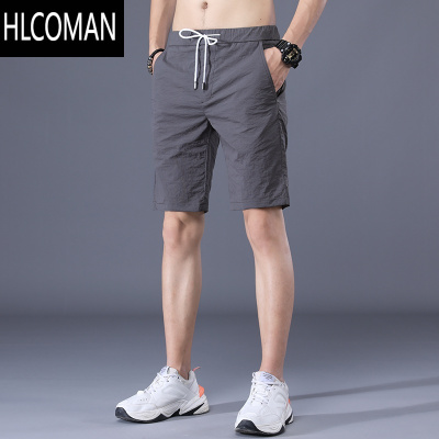 HLCOMAN2025夏季冰丝短裤男士超薄款休闲五分裤子男宽松速干运动空调中裤