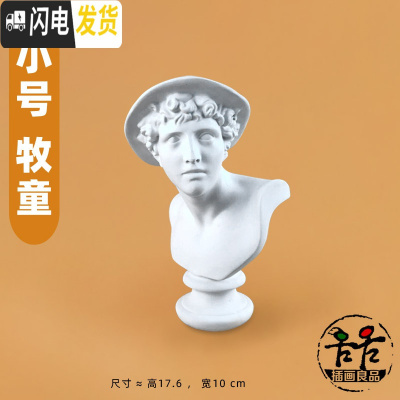三维工匠经典像 文艺塑摆件 大卫小卫头像 笔筒 插花花瓶 艺术桌摆 小号牧童