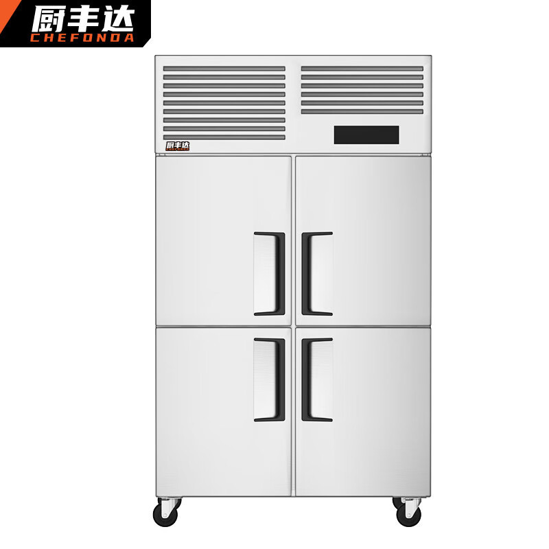 厨丰达 CFD-LD04-A 四门 800L 无级 电子控温 银色 直冷 冰箱