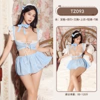 九里晴川情趣制服性感女仆装诱惑内衣火辣睡衣套装情趣内衣 九里晴川TZ093[奶蓝甜心套装-蓝] 均码