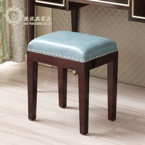 欧式梳妆凳网红简约时尚实木小户型化妆凳美式轻奢卧室 梳妆凳