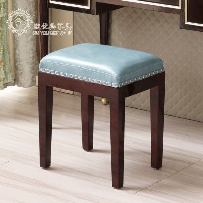 欧式梳妆凳网红简约时尚实木小户型化妆凳美式轻奢卧室