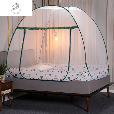 蚊帐家用免安装蒙古包1.8米床儿童防摔三开加密全底1.0米1.5m床舒暖心墨绿单门小方顶1.5米床1舒适主义蚊帐暖心墨绿单门小方顶1.5米床1.5X2.0米