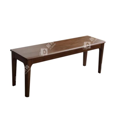 居将 JJ3121624 全实木长条凳餐桌凳换鞋凳床尾凳胡桃色1.2米