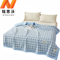 铭思沃空调被1.8m条 蓝白格