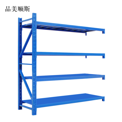 品美顺斯承重200kg货架置物架钢制货架蓝色副架长200宽50高200CM