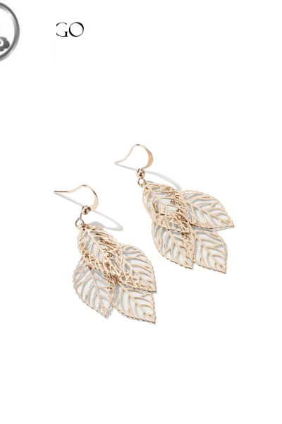 JiMi高级感镂空树叶耳环女气质网红ins长款个性流苏2023年新款潮耳饰