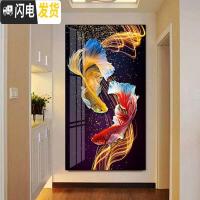 三维工匠2019年新款双锦鲤鱼十字绣客厅玄关钻石画满钻 满钻、AB彩钻[100*170]免费补钻,多送30钻量,送