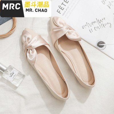 2020春季新款韩版浅口尖头晚晚鞋百搭网红平底仙女单鞋女瓢鞋女鞋墨斗潮品休闲鞋