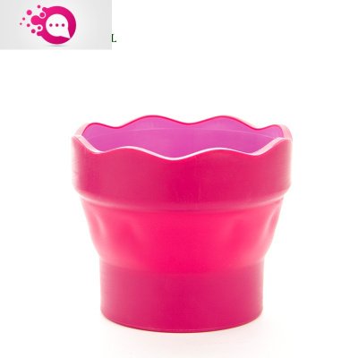 绿彩虹光德国洗笔桶可折叠伸缩多功能橡胶水桶儿童美术生便携小号涮笔筒国画色彩颜料水粉绘画水彩画画专用工具紫红-水杯品质