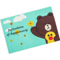 家柏饰(CORATED)小学生餐垫 儿童餐桌垫防水防油风布艺午餐隔热垫一年级餐垫布 泰迪熊[四片装] 30*45