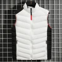 男装马甲男秋冬拼色立领加厚外穿运动加厚棉服男坎肩潮流外套