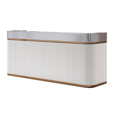 中豫鑫泽ZYXZ5041849 吧台收银台烤漆小型柜台简约现代商用吧台桌公司前台接待台 2.0米