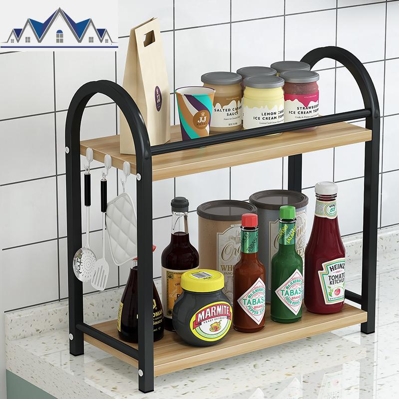 不锈钢厨房置物架调味料架用品刀架多层油盐酱醋收纳储物架省空间 三维工匠