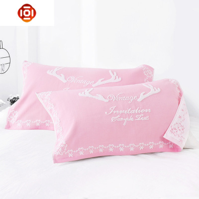 枕巾棉一对装毛巾式盖巾棉欧式家用简约北欧纱布枕头巾三维工匠