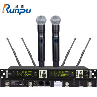 润普Runpu 国产化 专业会议话筒 真分集 无线一拖二手持式麦克风RP-WXGS512S