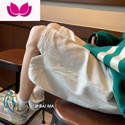 七斓美式复古牛仔短裤男士夏季潮牌高街宽松休闲裤子男大码运动五分裤