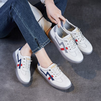 真皮德训小白鞋子女春季新款一脚蹬孕妇牛筋软底牛皮休闲板鞋