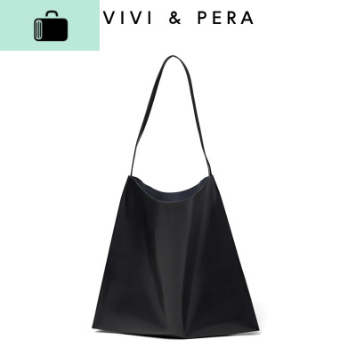 软皮单肩包小众大包挎包购物袋百搭托特包黑色NEW LAKE 黑色女士单肩包