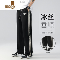 YANXU夏季青少年冰丝裤子男潮牌直筒宽松夏天高中初中学生薄款运动长裤