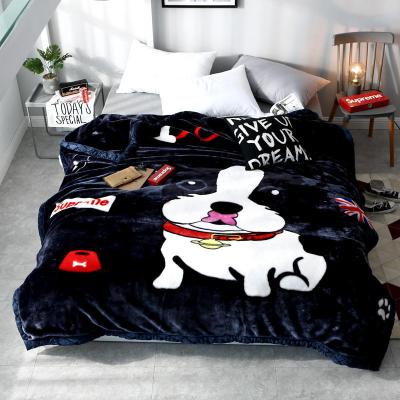 SleepyBear卡通拉舍尔毛毯加厚珊瑚绒毯子冬季法兰绒女学生单人宿舍保暖被子