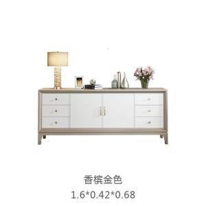 森美人卧室轻奢高电视柜后现代简约实木法式家具茶几香槟金组合地柜客厅