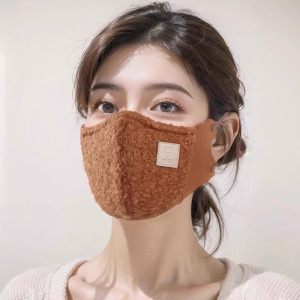 冬季泰迪绒3D立体保暖口罩时尚高颜值加厚防风防寒蓄热可水洗