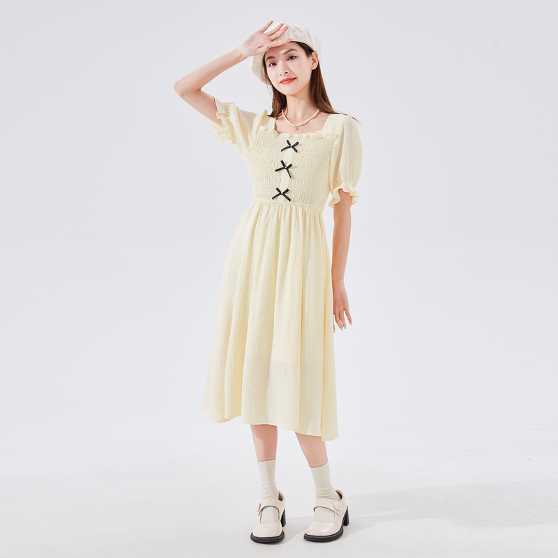 [2.5折价113元]唐狮夏装新款女连衣裙中长款淑女甜美小个子女生百搭潮流裙子DY