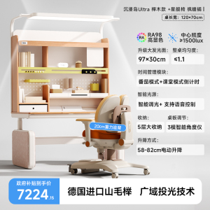 igrow爱果乐儿童学习书桌升降调节可变形多功能电脑桌写字桌护眼LED灯设计