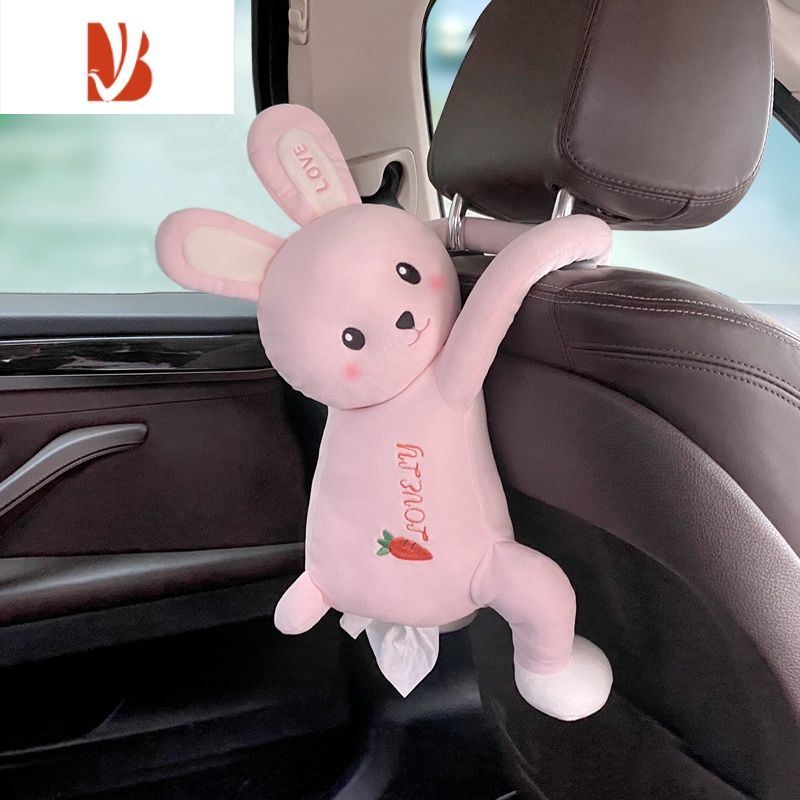 三维工匠创意车载纸巾盒挂式可爱汽车抽纸盒卡通车内装饰用品大全网红 挂式纸巾盒-乖乖兔