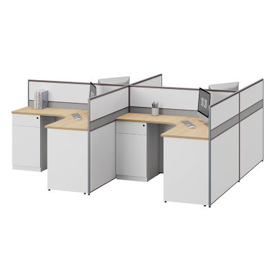 臻远ZYGW-010职员桌办公桌屏风工作卡位 T型四人位