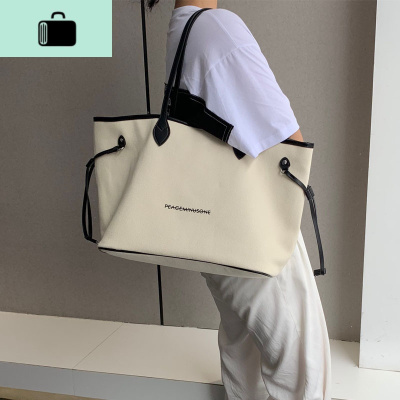 休闲帆布大包包女0新款韩版时尚大容量气质百搭手提单肩包简约NEW LAKE女士手提包