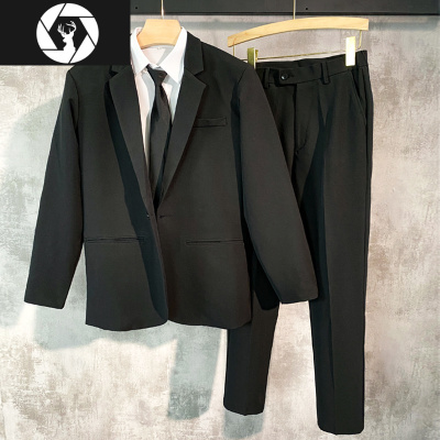 HongZun秋冬西服套装男外套韩版修身帅气潮流商务休闲职业正装西装三件套其他套装