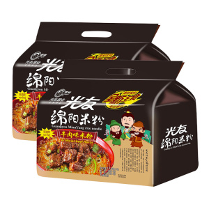 光友 绵阳米粉四连包 135克*4袋 /包 2包组合装 袋装牛肉味米粉 非油炸方便酸辣粉丝面 四川特产小吃