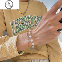 JiMi猫眼石男手链高级感男生手饰简约冷淡风双层个性小众钛钢潮不掉色