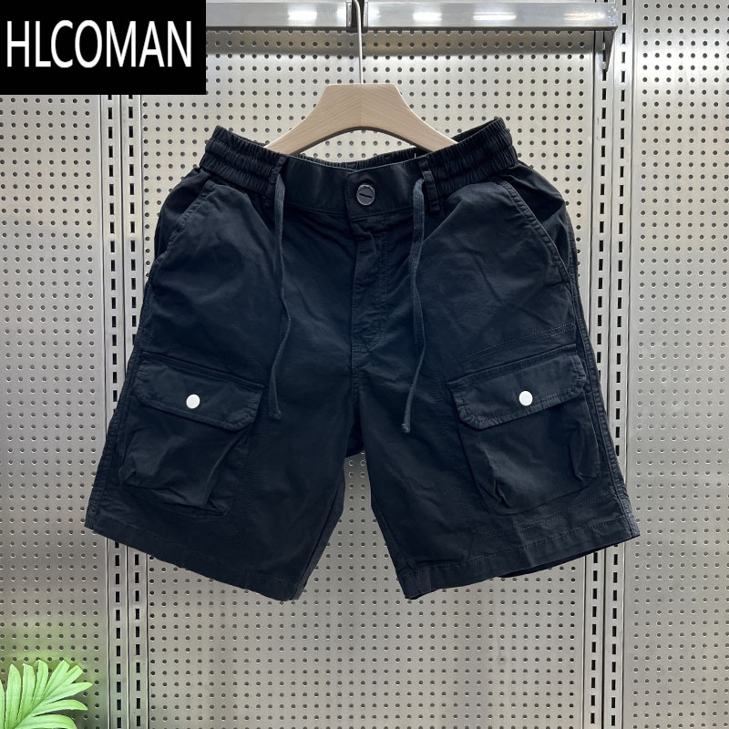 HLCOMAN夏季休闲短裤欧美潮男士工装五分裤美式复古做旧宽松潮流直筒短裤