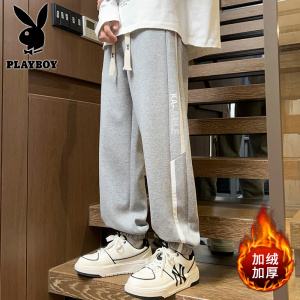 花花公子新款青少年休闲裤男学生加绒加厚男裤卫裤 K713R