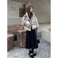 年新款独特超好看小香风棉衣棉服小个子短款时尚提花加厚外套