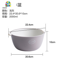北欧风双层塑料沥水篮厨房洗菜篮多功能洗水果篮子家用创意水果盆 FENGHOU 深绿色2件套