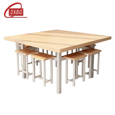 DXBG餐桌学校食堂小吃店快餐桌椅饭堂橡木色方桌1200*1200*750