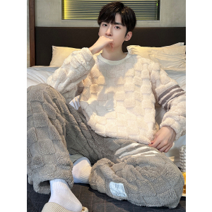 珊瑚绒睡衣男士冬季加绒加厚秋冬款2025新款法兰绒保暖家居服套装
