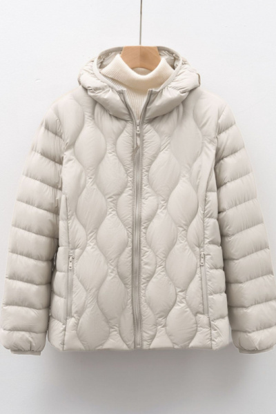 新90绒新国标女装秋冬新款轻薄羽绒服波浪纹女式带帽外套