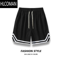 HLCOMAN冰丝短裤男士夏季薄款速干运动中裤美式五分透气网眼休闲篮球裤子