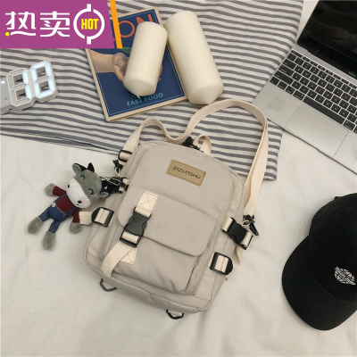NEWLAKE包包女2021新款潮时尚单肩斜挎包多用迷你百搭双肩包帆布学生背包