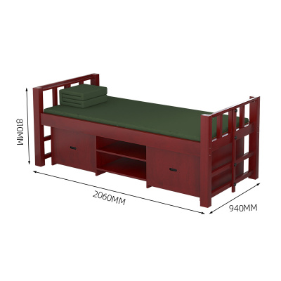 臻远 ZY-JFJJ-12 实木单人床公寓床宿舍床木质单人床含床下柜