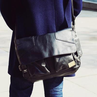 时尚复古软皮男士单肩包日韩男包潮流时尚斜挎包男士大容量挎包
